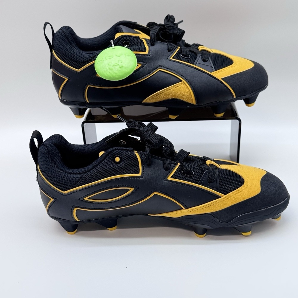 Size 11M- Under‎ Armour Yard Icon Low TPU Black/Yellow Baseball Cleats, 29 cm